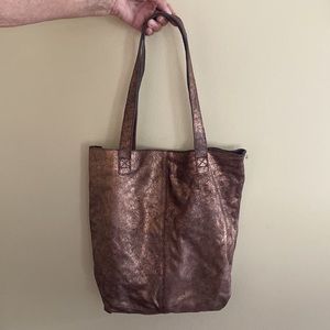 Paper Source Metallic Leather Tote